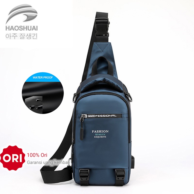 HAOSHUAI 1100-4 Tas Selempang Pria Waistbag Pria Waterproof WATCHKITE WKOS