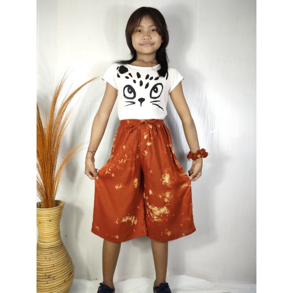 Celana Kulot 7/8 Rayon Tie Dye Anak (5-12 th) Free Scrunchies Vol. 2