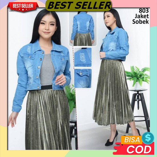 Jaket Jeans Wanita Crop Import Jins Wanita Jacket Jens Kekinian Cewek Terbaru Jket Jen Levis Termura