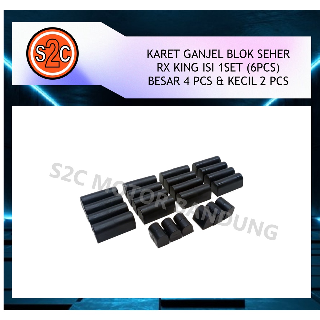 KARET HARMONIKA PEREDAM BLOK SEHER SET RX KING RXKING LOKAL ISI 6 PCS-3
