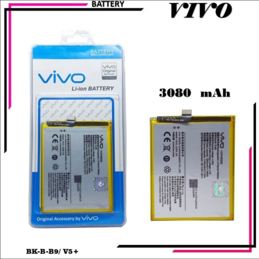 BATERAI FOR VIVO BATRE B-B9 / BB9 / B9 / V5 Plus / X9 / V5+  ORIGINAL BT