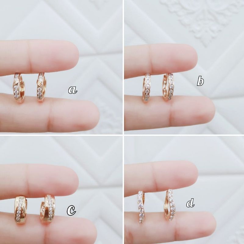 Anting Klip Titanium Permata Anti Karat Anting Titanium Terlaris Xupblink Jewelry