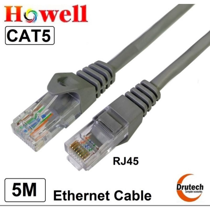 KABEL LAN RJ45 CAT5 5M dan 10M HOWELL