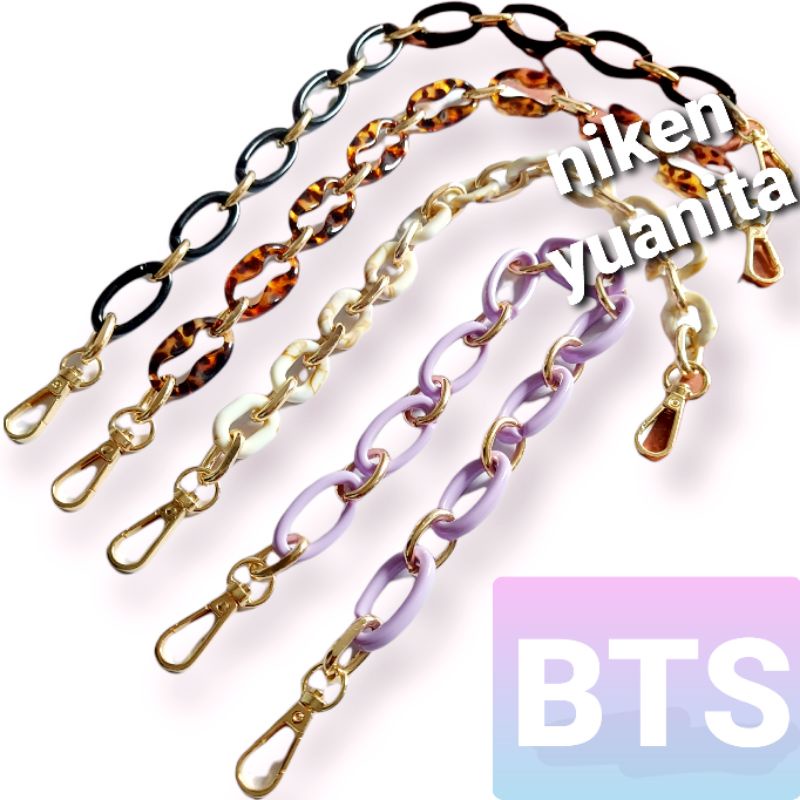 Tali tas Rantai tas bts tali masker acrylic akrilik banyak pilihan ukuran impor import best quality aksesoris hp dompet gantungan kunci diy viral natal lebaran liburan sekolah craft handmade black pink ungu