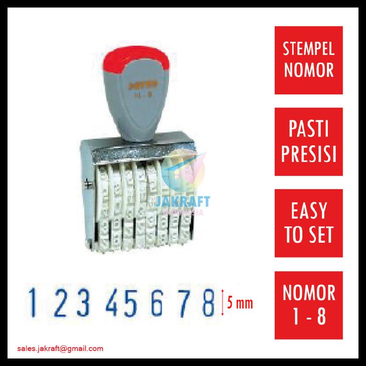 

Stempel 8 Angka Nomor Number Stamp N-8 Joyko Kenko Artline Pyramid Kode 39