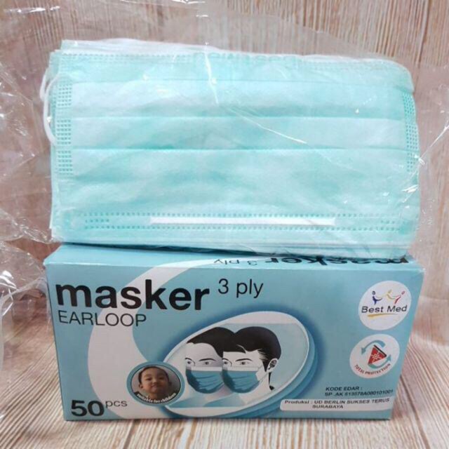  Masker  Best Med 3ply earloop Shopee Indonesia