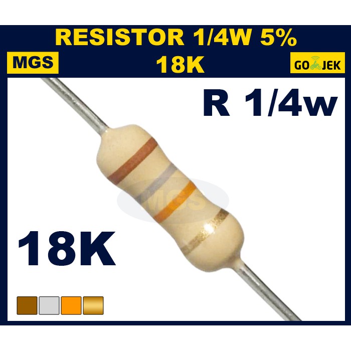 Resistor 1/4w 18K 5% 1000PCS