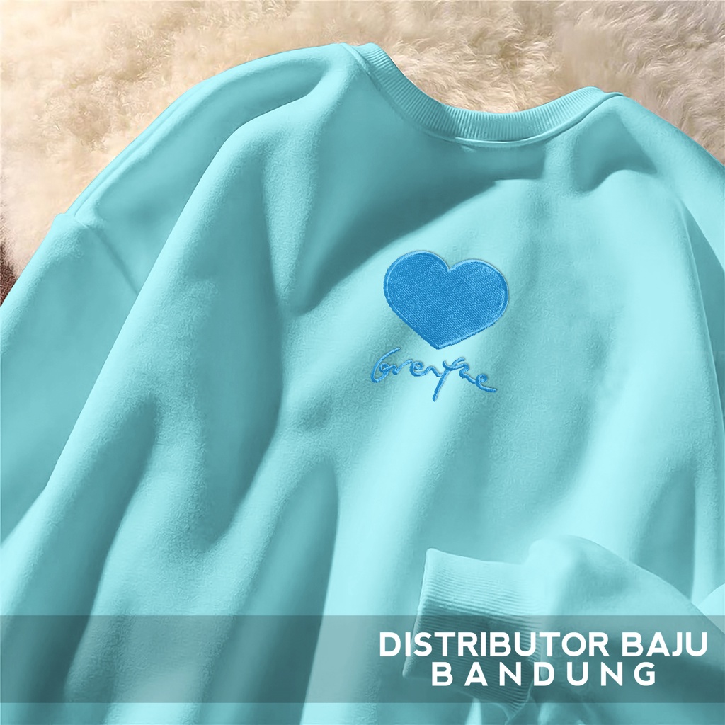 Sweater Wanita Fine LoVe | Korean Sweet Style Sweatshirt | Baju Wanita Lucu | Bahan Fleece | Allsize-1