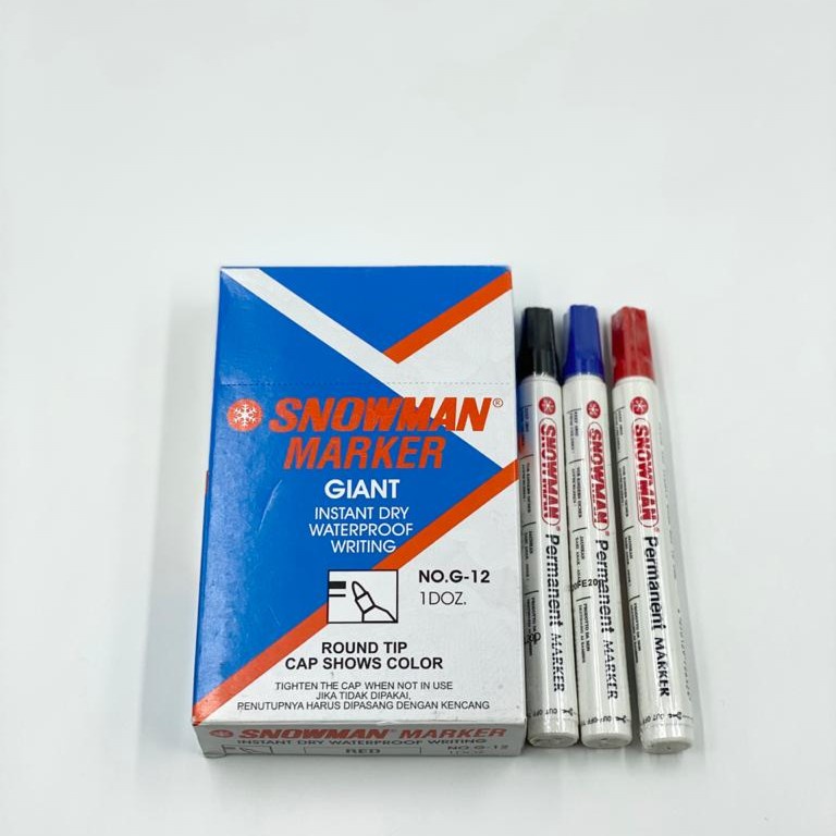 SPIDOL SNOWMAN PERMANENT MARKER G 12 / TINTA PERMANEN G-12 PER PCS