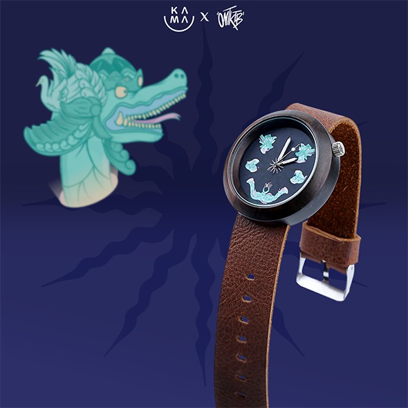 Kama Watch Jam Tangan Kayu Dwi Naga Rasa Tunggal