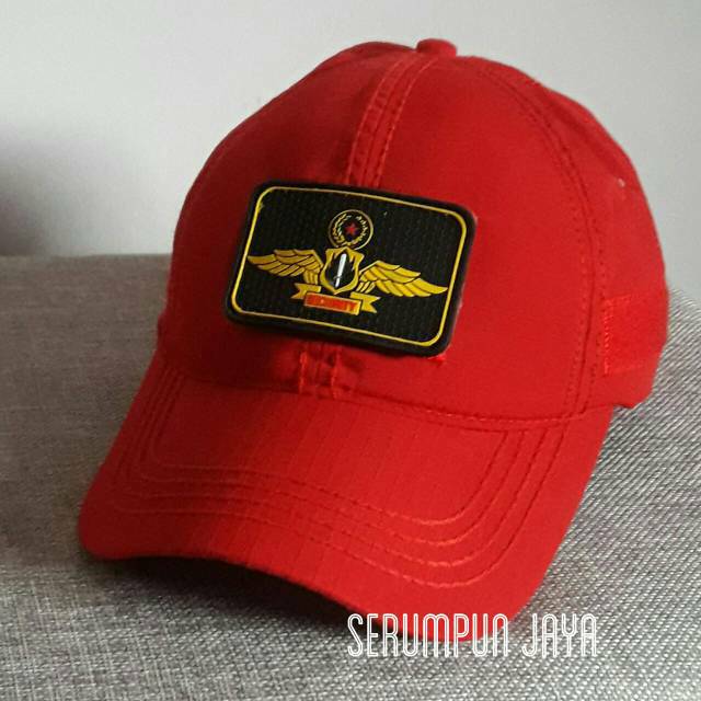 TOPI SECURITY LOGO WINGS - TOPI SECURITY WINGS VELCRO MERAH