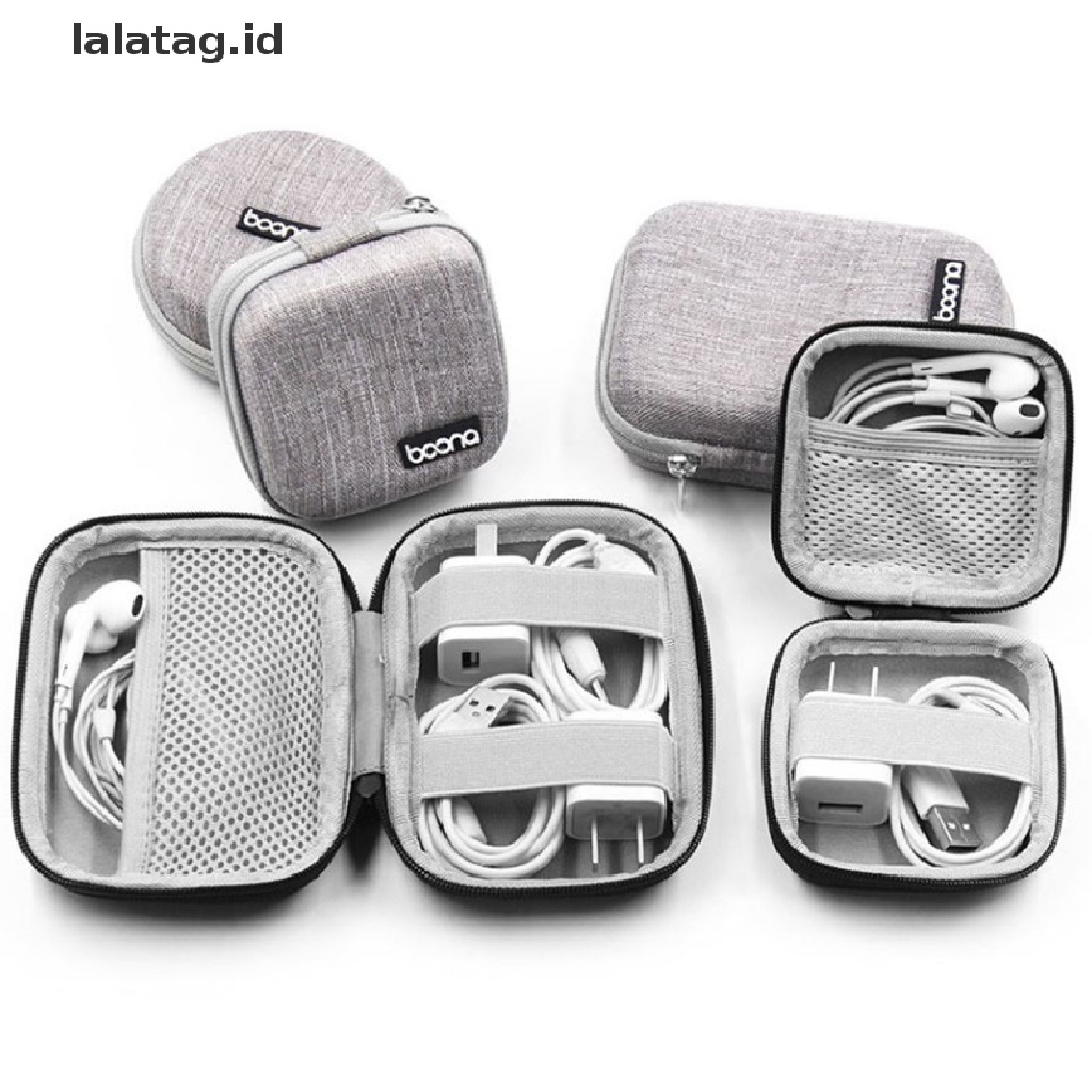 (Flyag) Tas Hard Case Cover Proteksi Kabel Data / Earphone / Gadget Digital