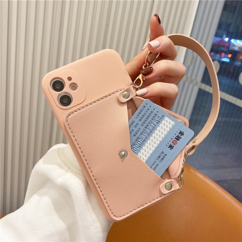 Mini Wallet Card Holder Leather Softcase Dompet Lucu for iphone XS XS Max XR 11 Pro Max 12 Pro Max 13 Prow Max