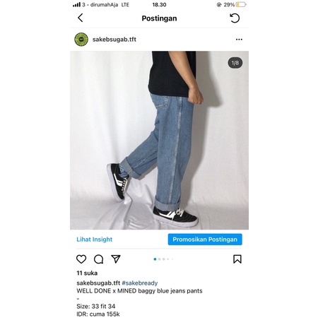 WELL DONE x MINED baggy blue jeans pants