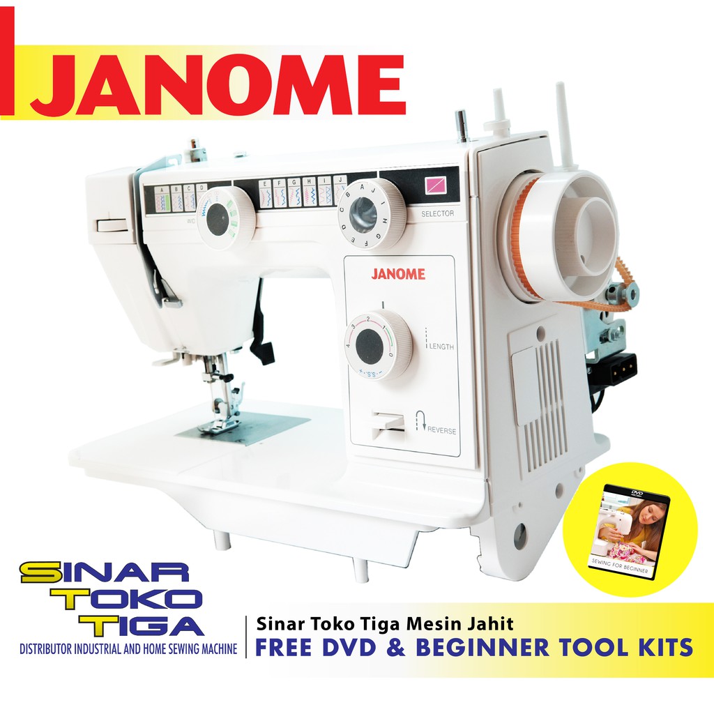 JANOME NS 385 MESIN JAHIT SEMI PORTABLE BODI BESI FLATBED NS385