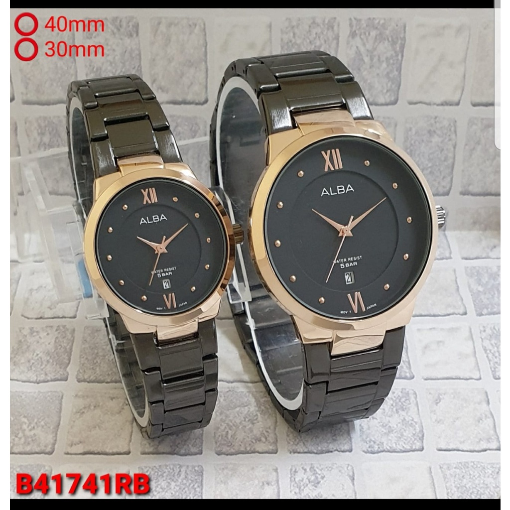 JAM TANGAN COUPLE RANTAI STAINLESS STEEL ALBA/JAM TANGAN COUPLE/COUPLE EDITION/