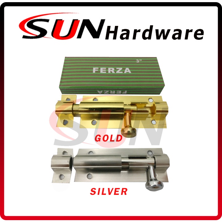 Grendel Slot Selot Pintu Rumah 3  Inch Jendela Putih Emas Silver Bolt