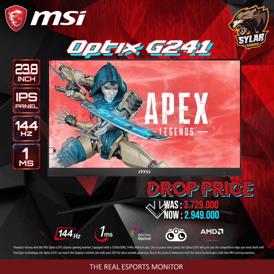 msi optix G241 144Hz 24inch with IPS Panel