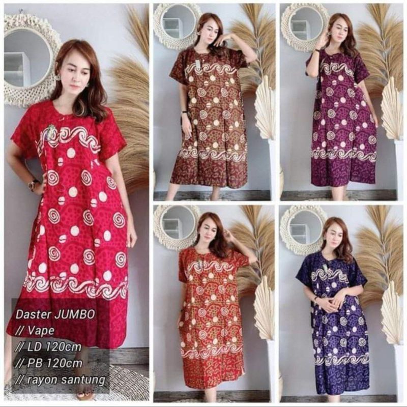 ECER DASTER JUMBO LD 130 CM / DASTER IBU UKURAN XXL /DASTER BUSUI /DASTERJUMBO MOTIF TERBARU / PAKAIAN WANITA-JUMBO BABEL