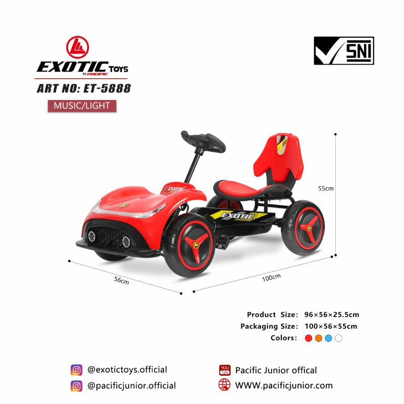Mainan anak mobil gokart gowes exotic ET 5888
