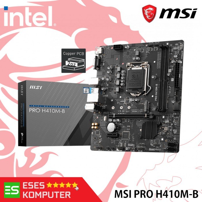 Motherboard MSI PRO H410M-B | m-ATX, Intel LGA1200, DDR4, H410