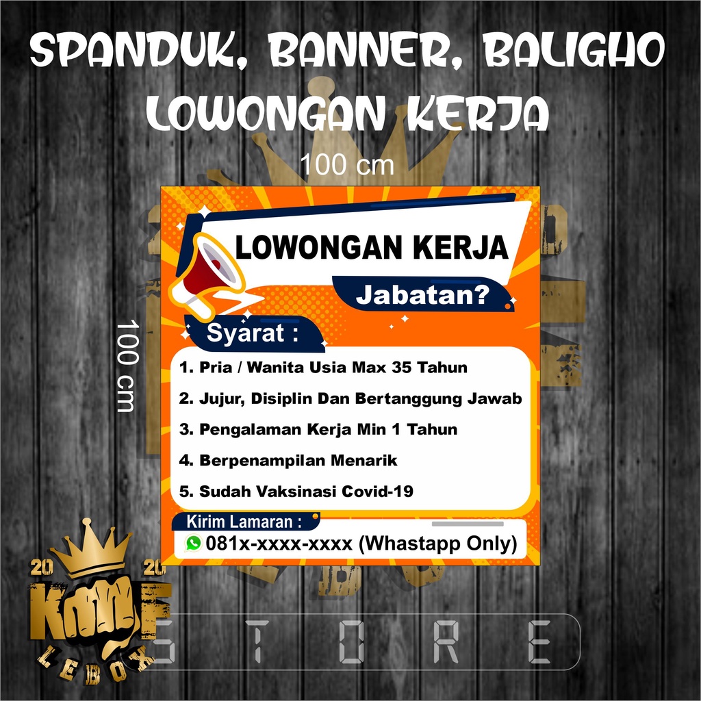 SPANDUK BANNER BALIGHO LOWONGAN KERJA