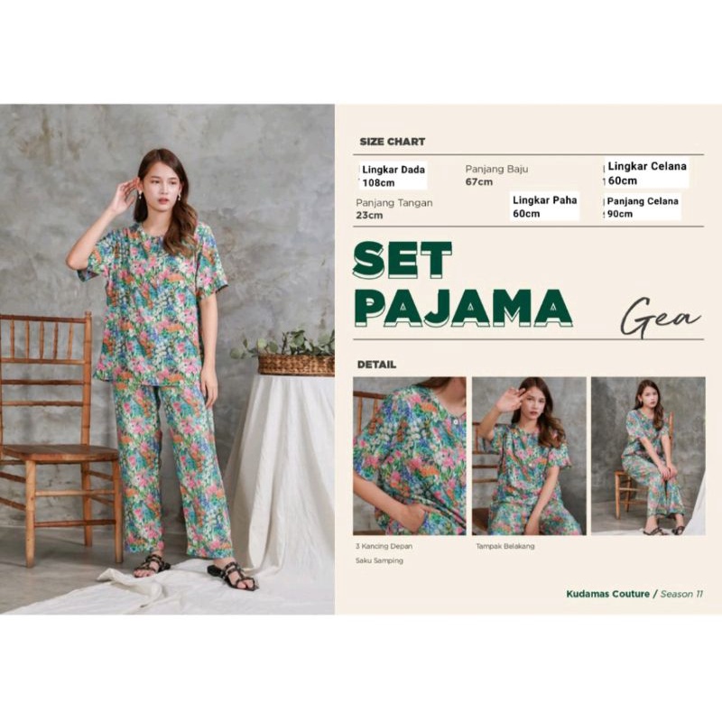 Setelan Kudamas celana panjang dan lengan pendek