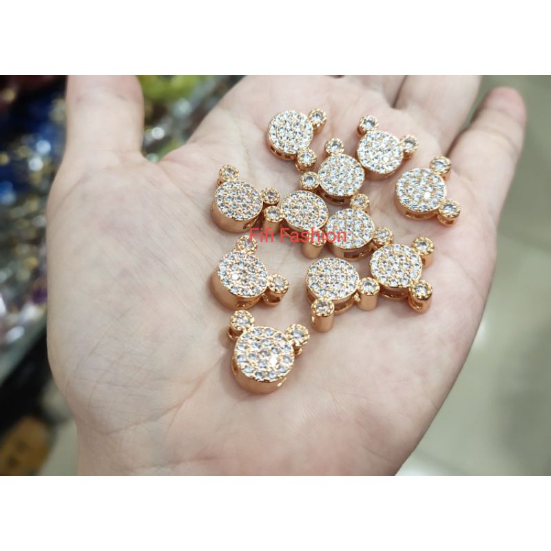 Fifi Fashion Liontin Charm pandora M. M Model Perhiasan Lapis u/Gelang Tali Kulit 12#