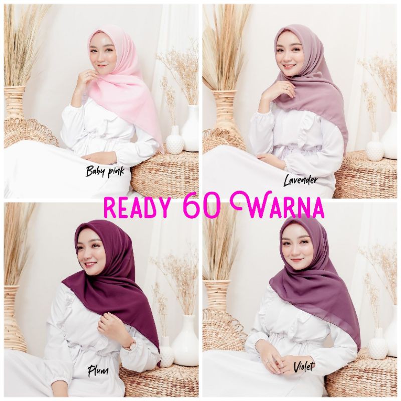 Bella square / hijab segiempat polycotton square warna part 3 ready pastel 60 warna