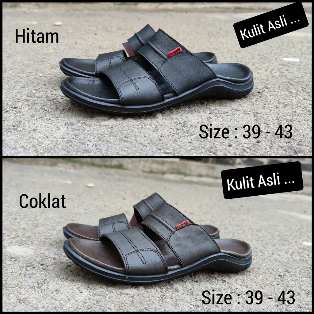 SANDAL PRIA KULIT ASLI BAN DUA/SANDAL KULIT/SANDAL PRIA/SANDAL RUMAH/SANDAL SELOP/SANDAL SLOP