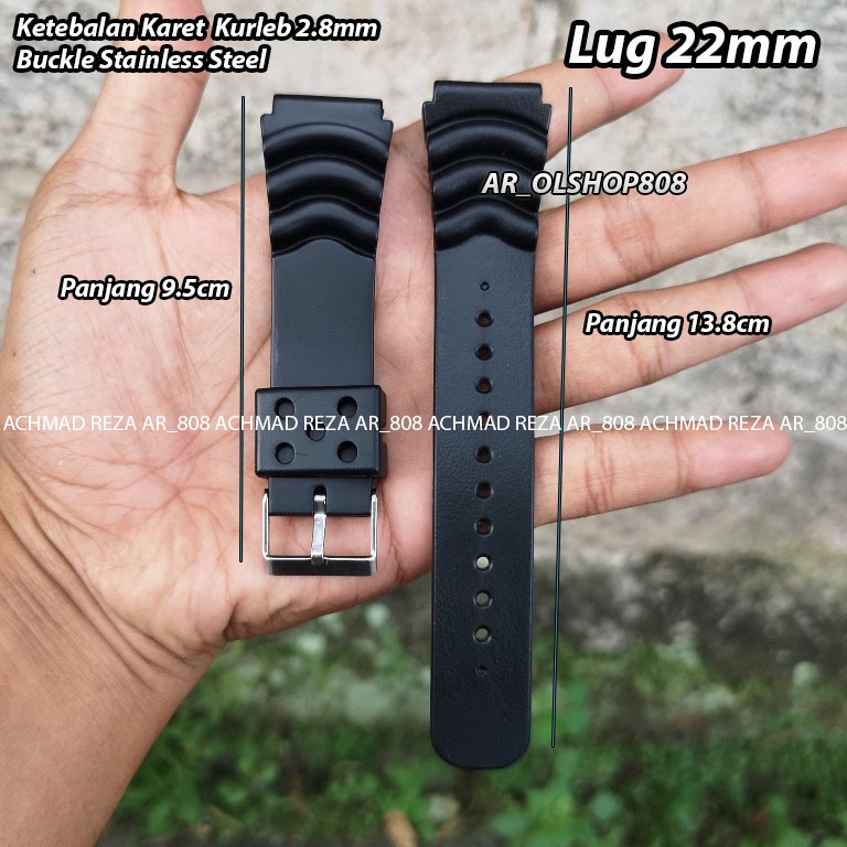 KW Super Aftermarket Strap SEIKO DIVER Band Rubber Hitam 22mm 22 mm Strap 20mm 20 mm Strap 18mm 18mm