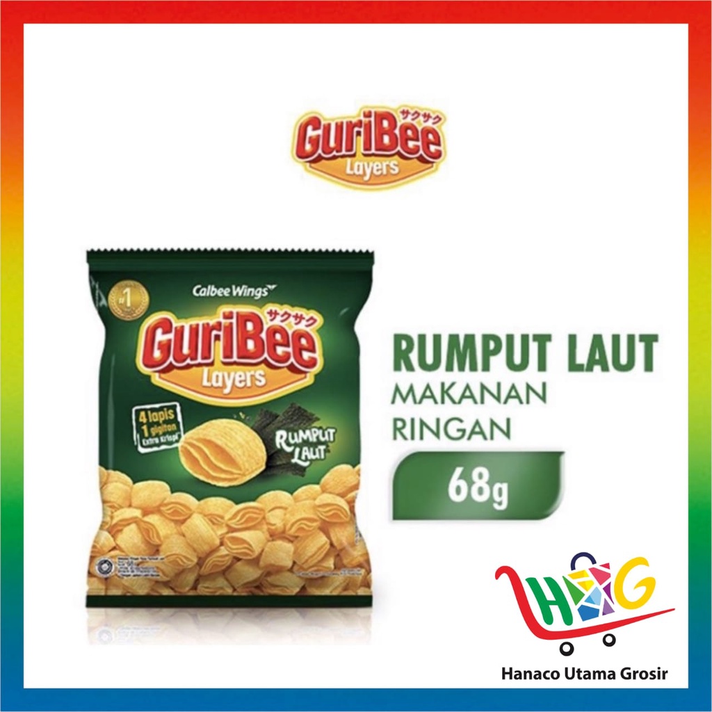 GuriBee Layers 68gr BBQ Balado &amp; Rumput Laut Calbee Wings