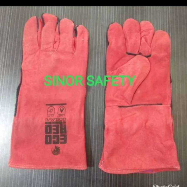 Sarung Tangan Las Kulit Merah 14 Inch GOSAVE ECO RED Welding GOSAVE