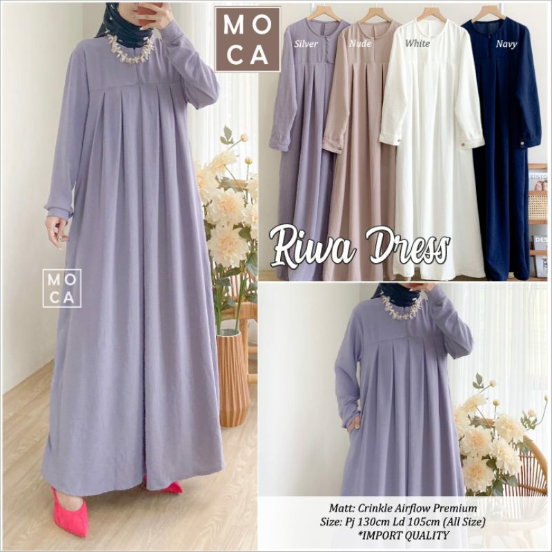RIWA DRESS / DRESS MAXI POLOS PREMIUM / DRESS CRINKLE AIRFLOW