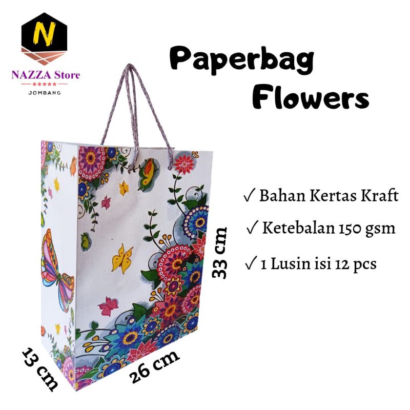

Paperbag flowers 26x13x33 cm 12 pcs