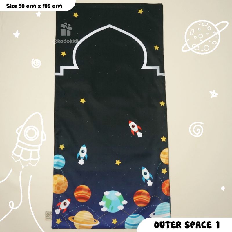 KADOKIDI Sajadah Travel Anak & Dewasa FREE NAMA & POUCH | Outerspace Series-Outerspace 1
