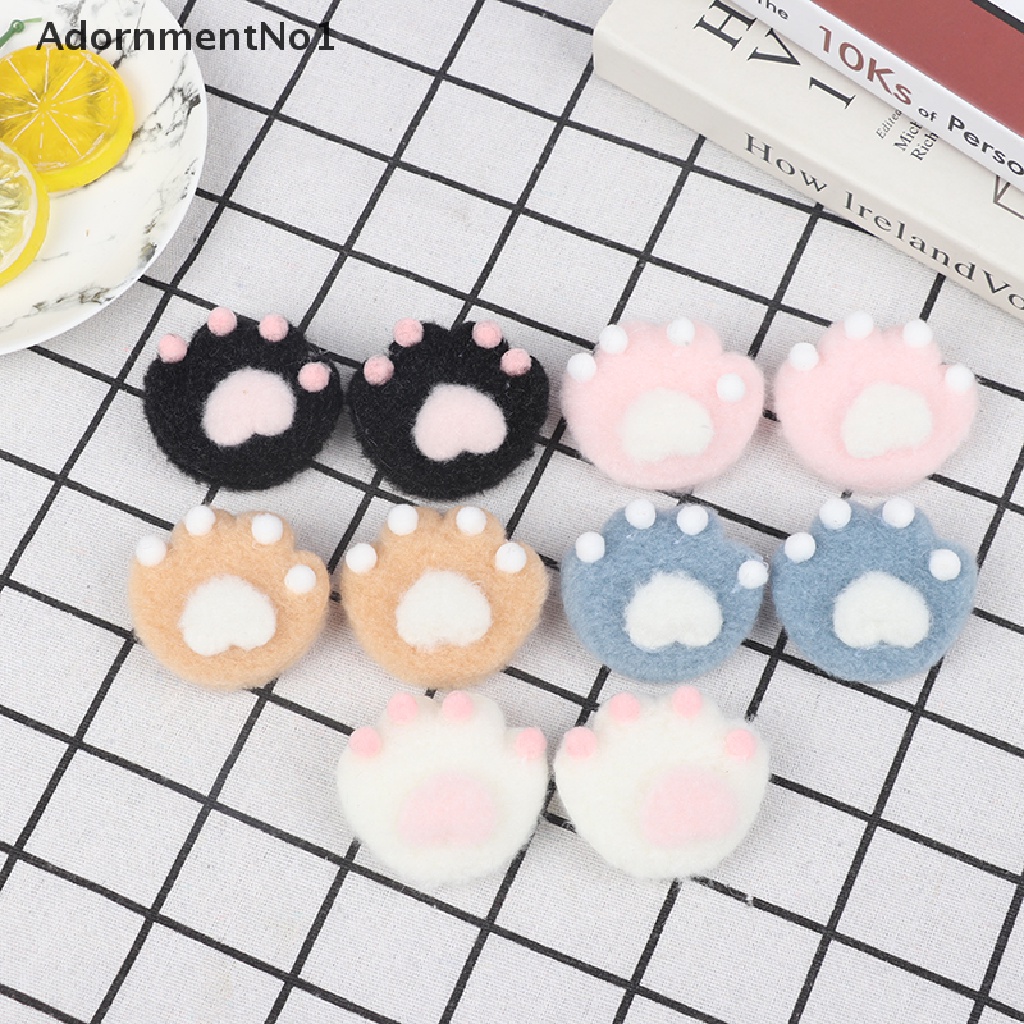 (AdornmentNo1) 2pcs / Set Bros / Pin Motif Kartun Cakar Kucing Bahan Plush Untuk Aksesoris Tas Ransel / Pakaian