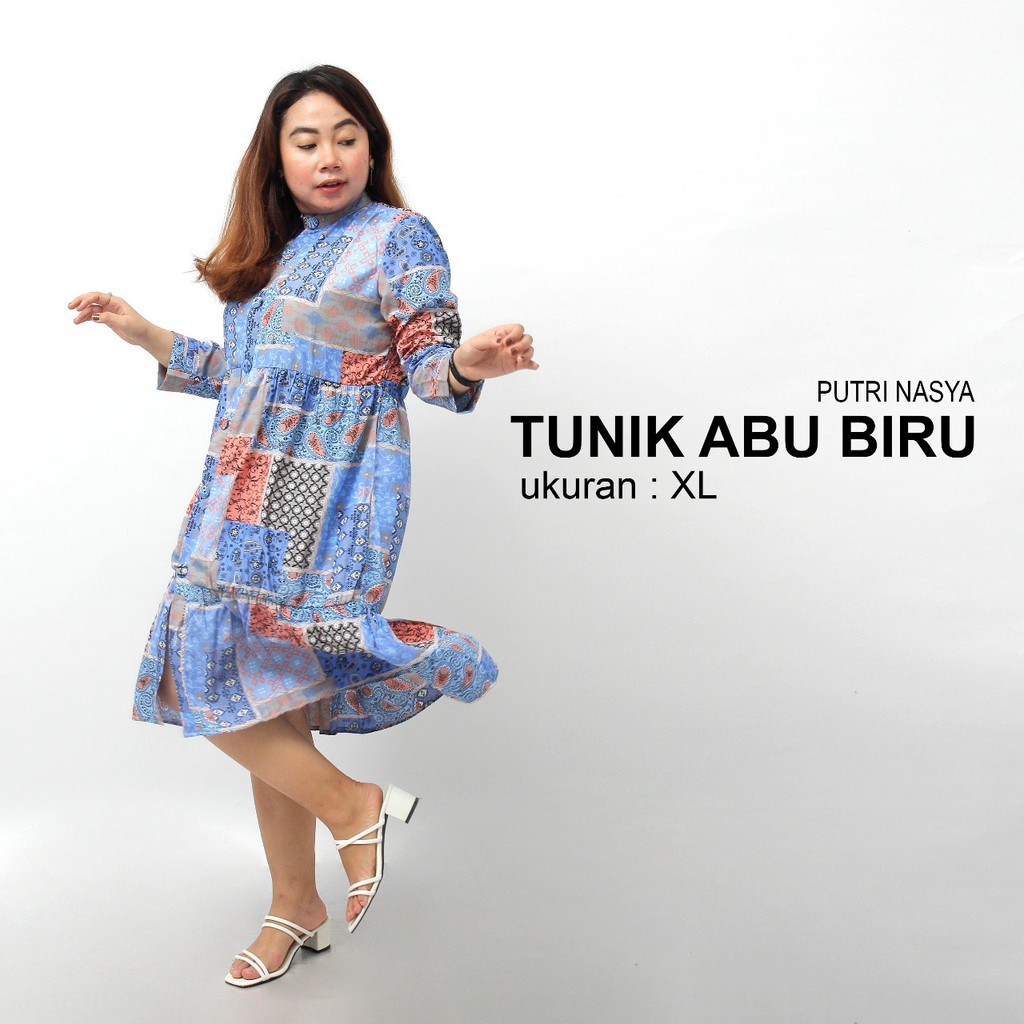 Tunik long rayon jumbo / atasan wanita big size / atasan tunik / tunik kerja / tunik motif