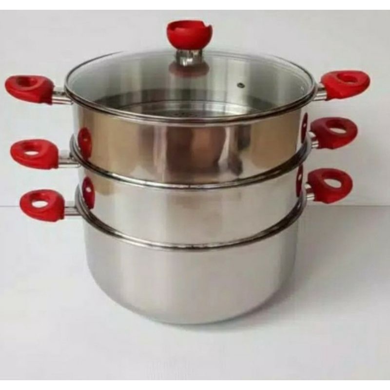 Supra Panci Kukusan Susun 3 Panci Steamer 28 Cm