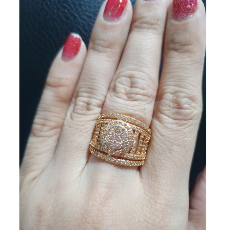 Cincin zircon gold premium lapis emas anti karat anti alergi Ring Zircone Premium Quality 0192