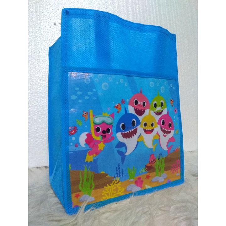 Tas NK Tema Animal Spunbond Goodie Bag Souvenir Ulang Tahun Anak Bingkisan Party Gift Birthday-Baby Shark