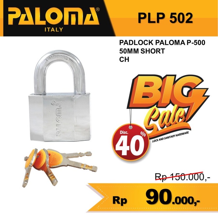 Paloma Gembok Kunci Padlock PLP 502 P-500 50MM SHORT CH