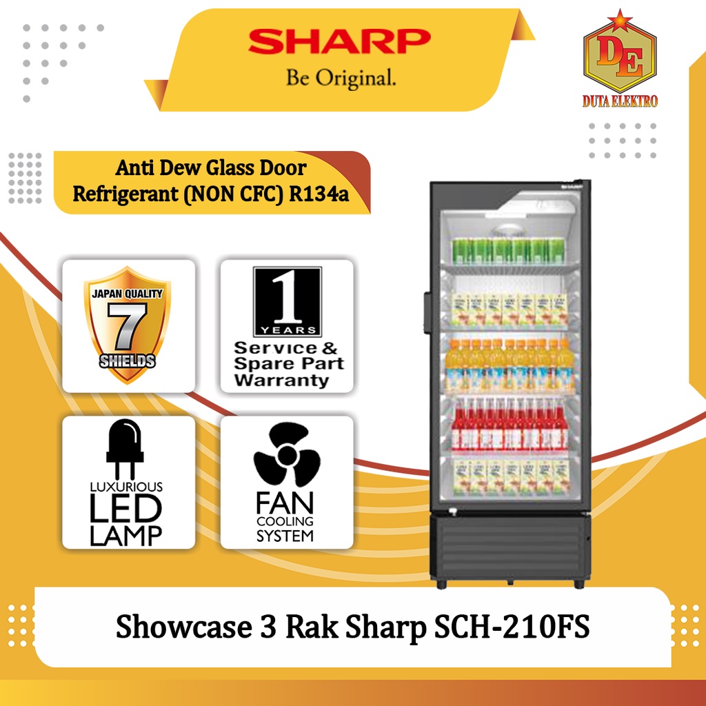 Showcase 1 Pintu Sharp SCH 210 FS 3 Rak