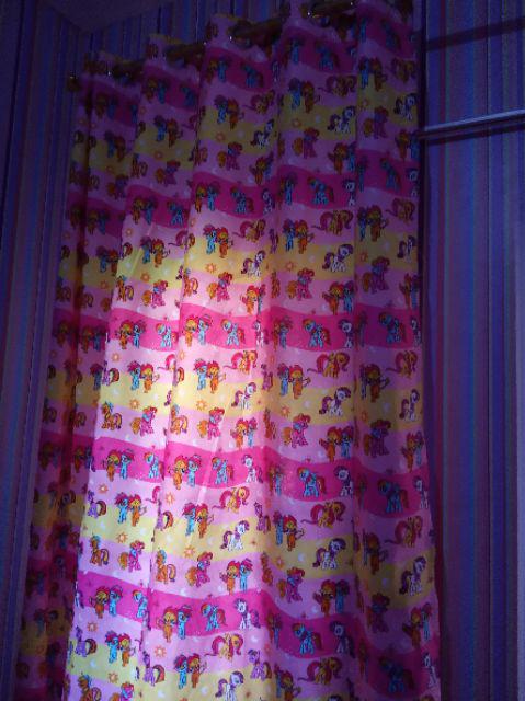 Gorden Pintu Karakter My Little Pony Pink Muda Model Smokering Ukuran L 140 Cm X T 210 Cm