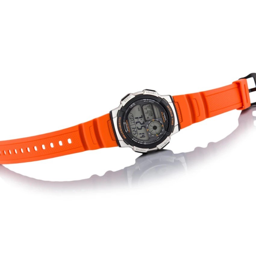 Casio Original AE-1000W-4B / AE1000W-4B Jam Tangan Pria Digital Karet Orange