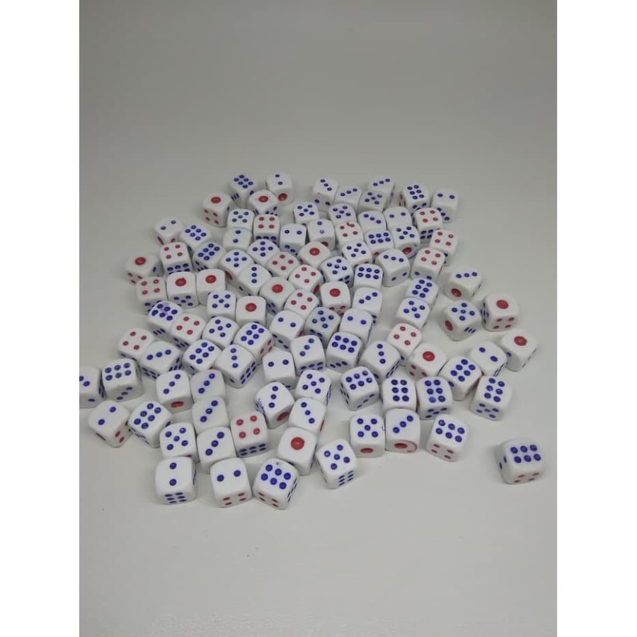 Dadu Plastik Putih Ukuran 10x10mm / 1x1cm - Dice Board Game 1pcs