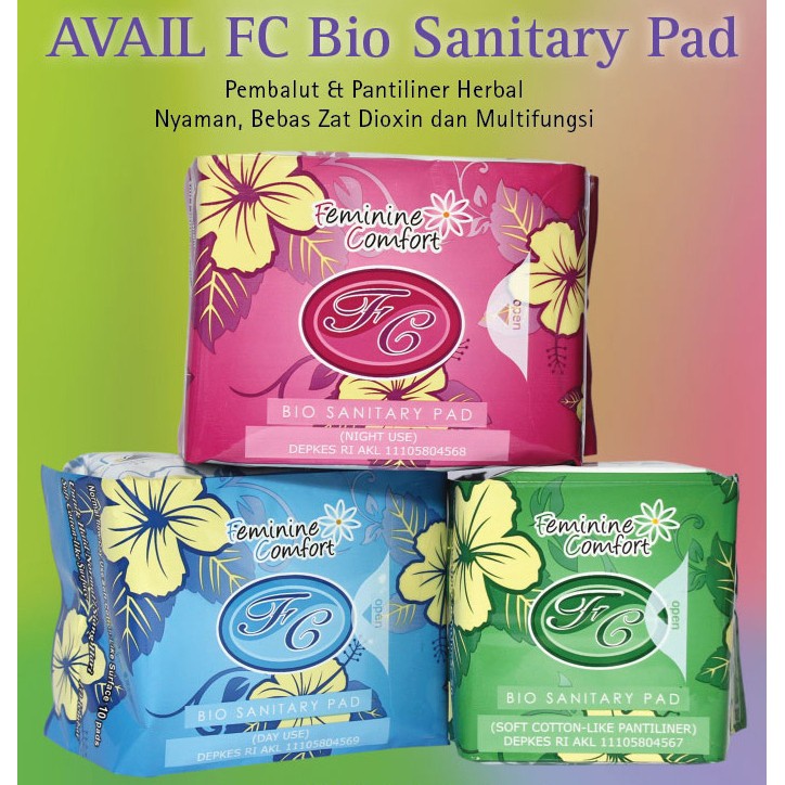 Jual Pembalut Avail Bio Sanitary Pad Pantyliner (hijau) Day Use ( Biru