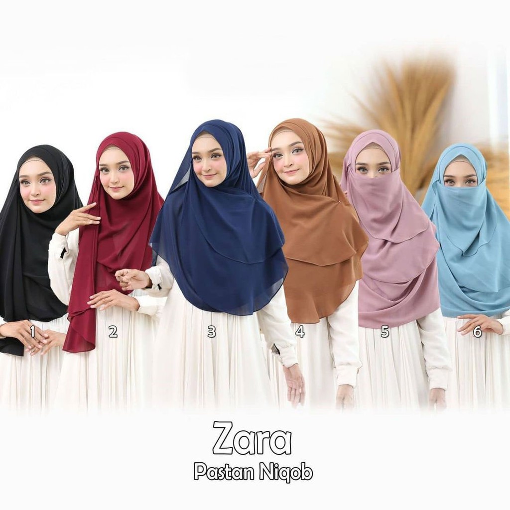 Best Seller!! Jilbab Instan Hijab Instant Pastan Niqob Zara Pastan Niqab 3 in 1 Ceruty Babydoll-1