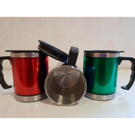 (COD) Mug Kantor Gelas Cangkir Minum Air Kopi Teh Panas Dingin Stainless