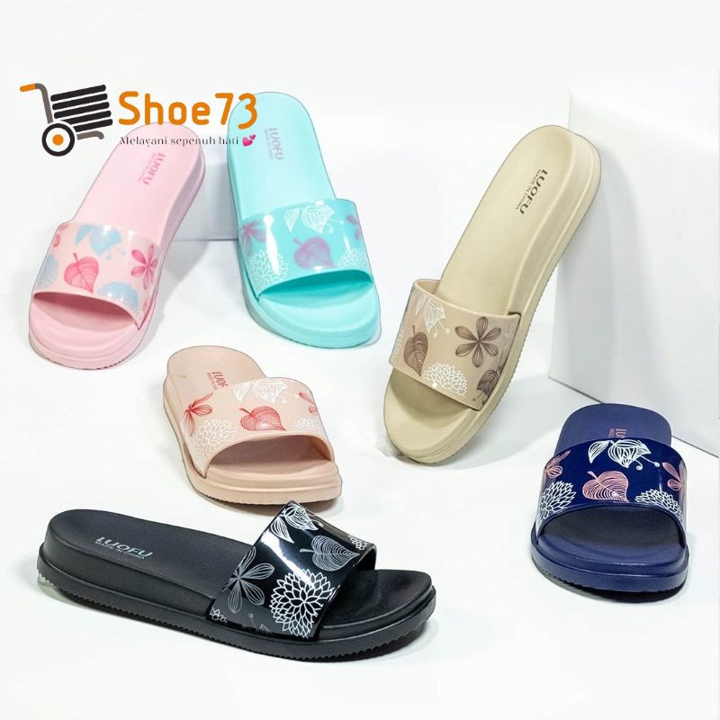 LUOFU E 7159 -L4 SIZE 36-40 ORIGINAL l Sandal Selop jelly wanita l Sendal kokop cewek impor